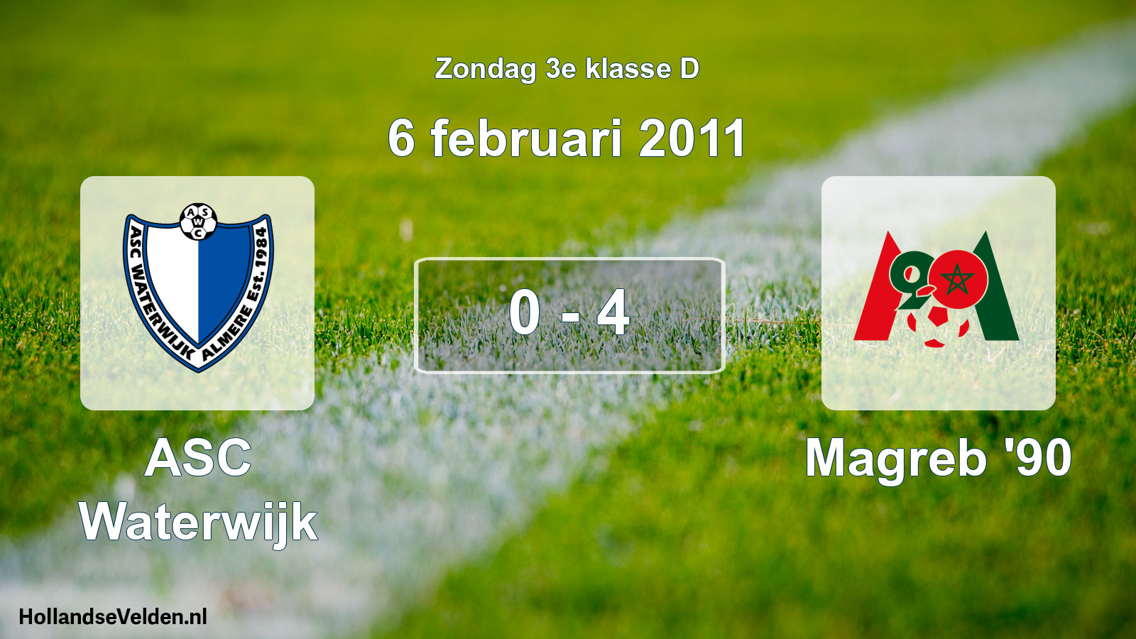 Total number of matches played: ASC Waterwijk - Magreb '90 0 - 4 (6 February 2011)