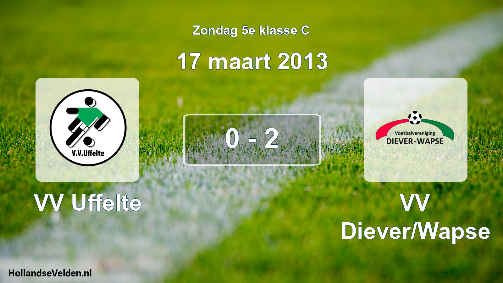 Total number of matches played: VV Uffelte - VV Diever/Wapse 0 - 2 (17 March 2013)