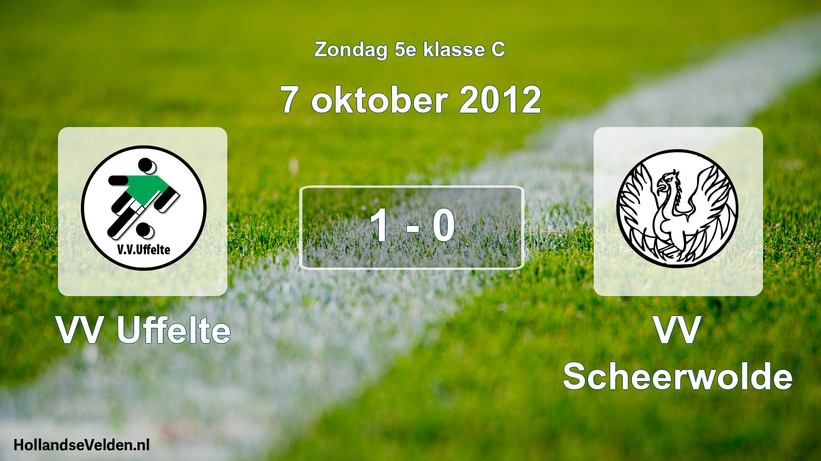 Total number of matches played: VV Uffelte - VV Scheerwolde 1 - 0 (7 October 2012)