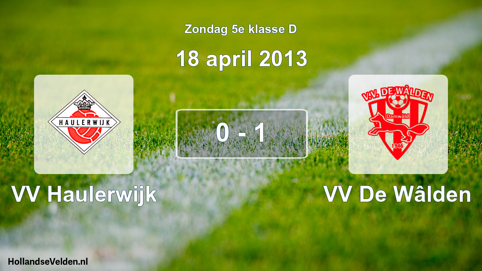 Total number of matches played: VV Haulerwijk - VV De Wâlden 0 - 1 (18 April 2013)