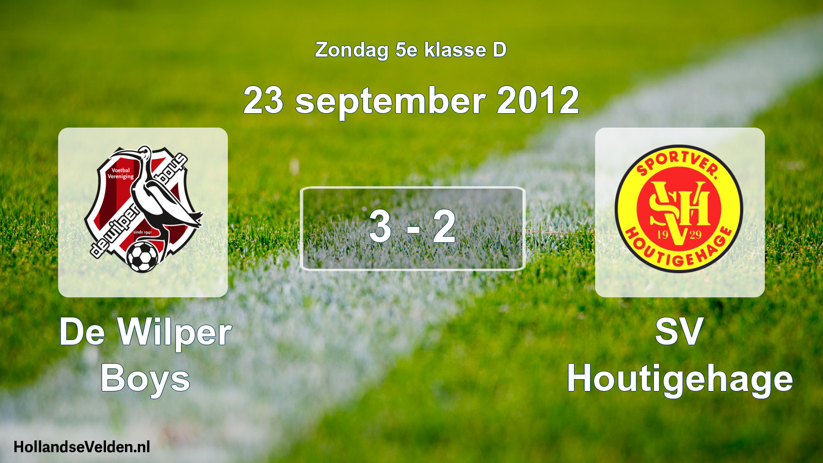 Total number of matches played: De Wilper Boys - SV Houtigehage 3 - 2 (23 September 2012)