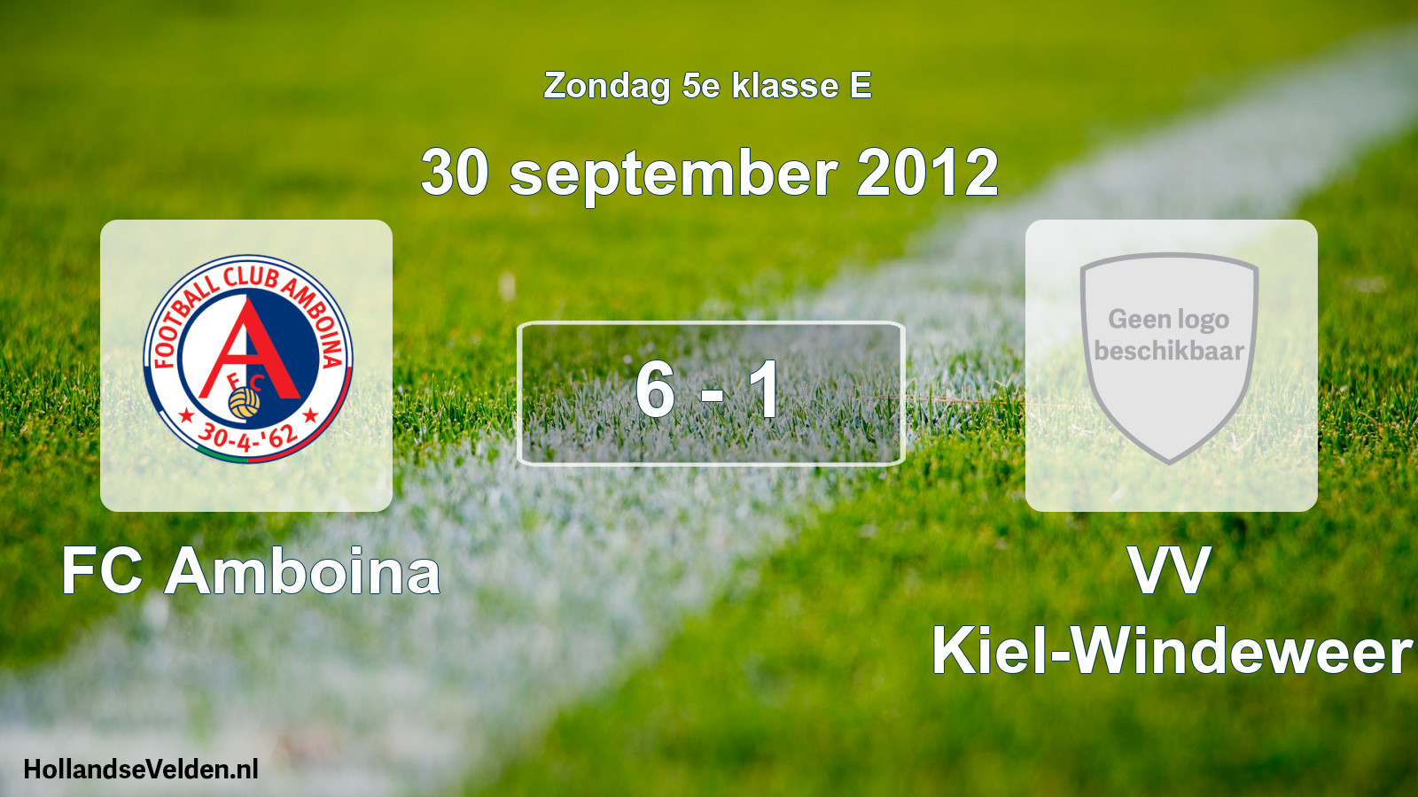 Total number of matches played: FC Amboina - VV Kiel-Windeweer 6 - 1 (30 September 2012)