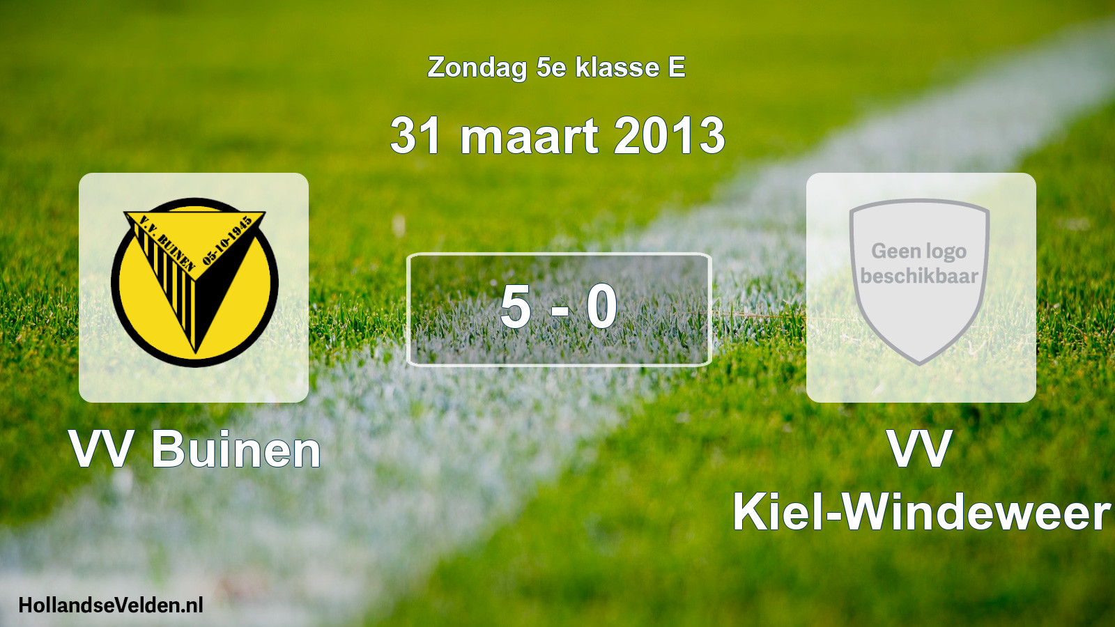 Total number of matches played: VV Buinen - VV Kiel-Windeweer 5 - 0 (31 March 2013)
