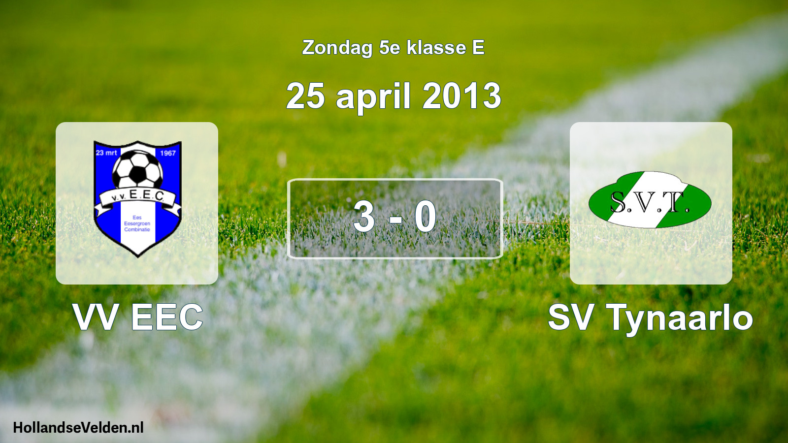 Total number of matches played: VV EEC - SV Tynaarlo 3 - 0 (25 April 2013)