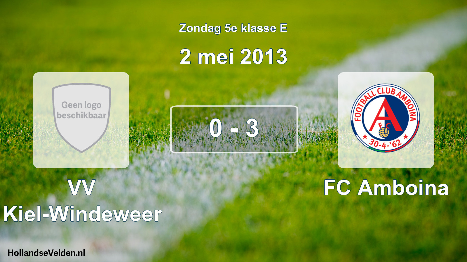 Total number of matches played: VV Kiel-Windeweer - FC Amboina 0 - 3 (2 May 2013)