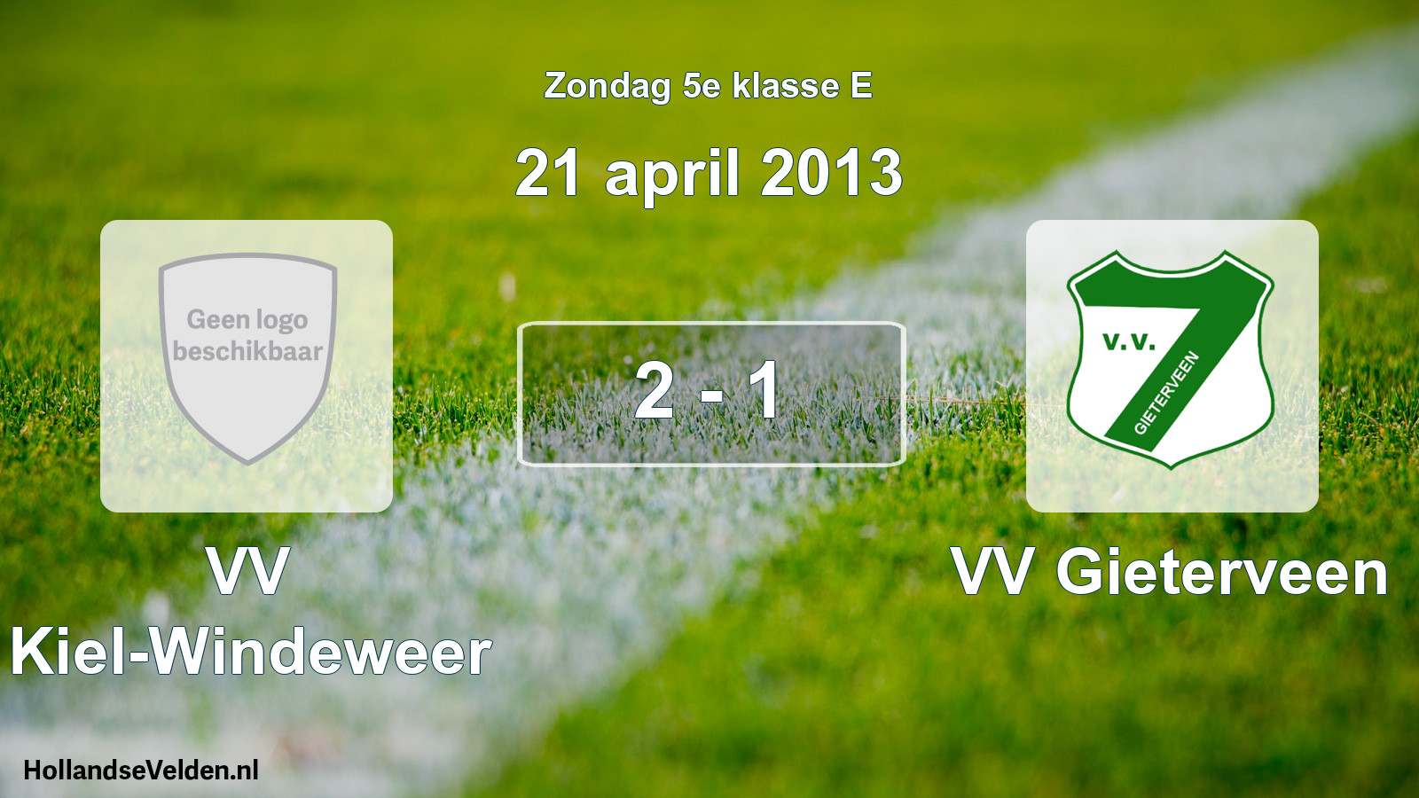 Total number of matches played: VV Kiel-Windeweer - VV Gieterveen 2 - 1 (21 April 2013)