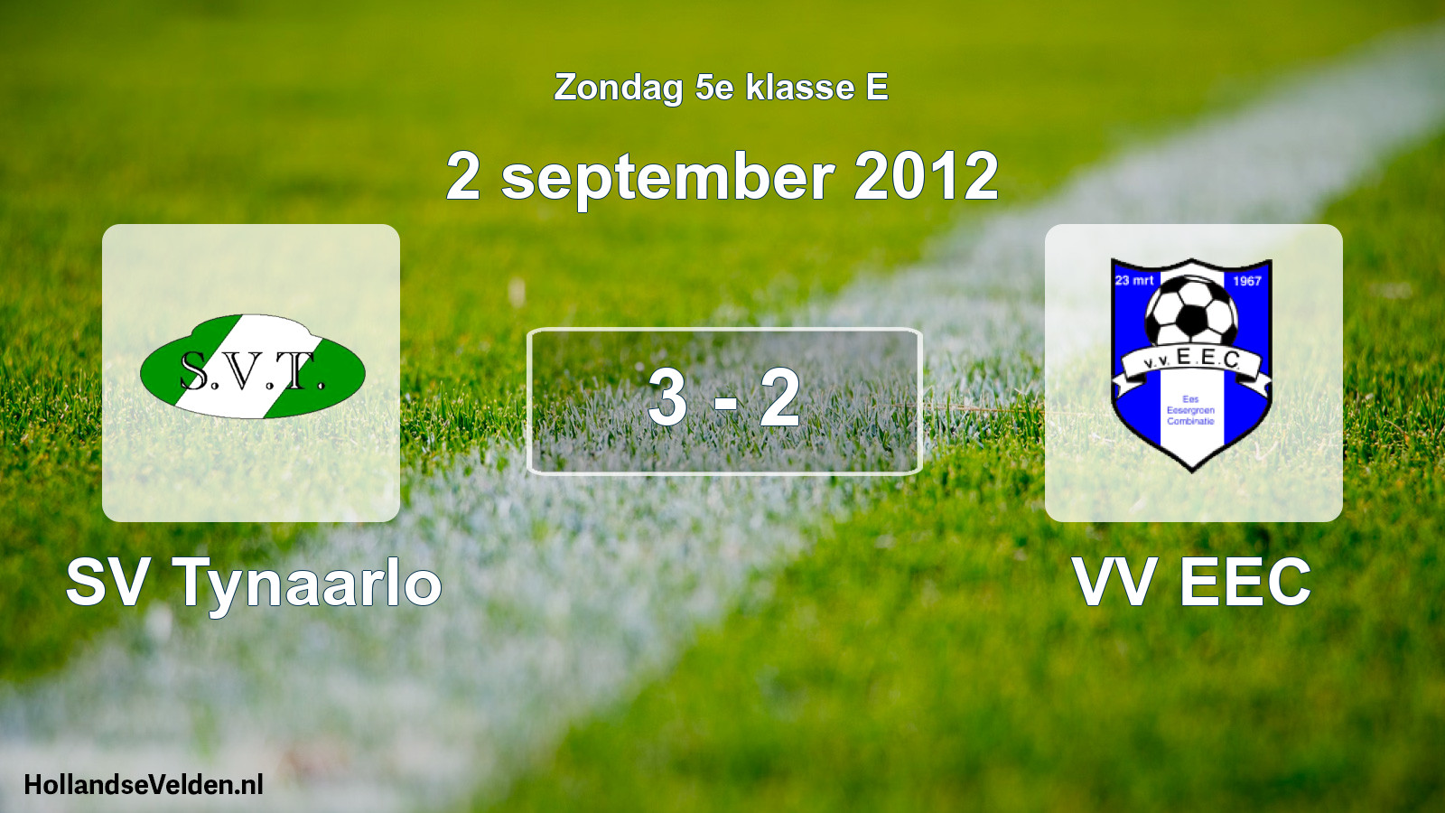 Total number of matches played: SV Tynaarlo - VV EEC 3 - 2 (2 September 2012)