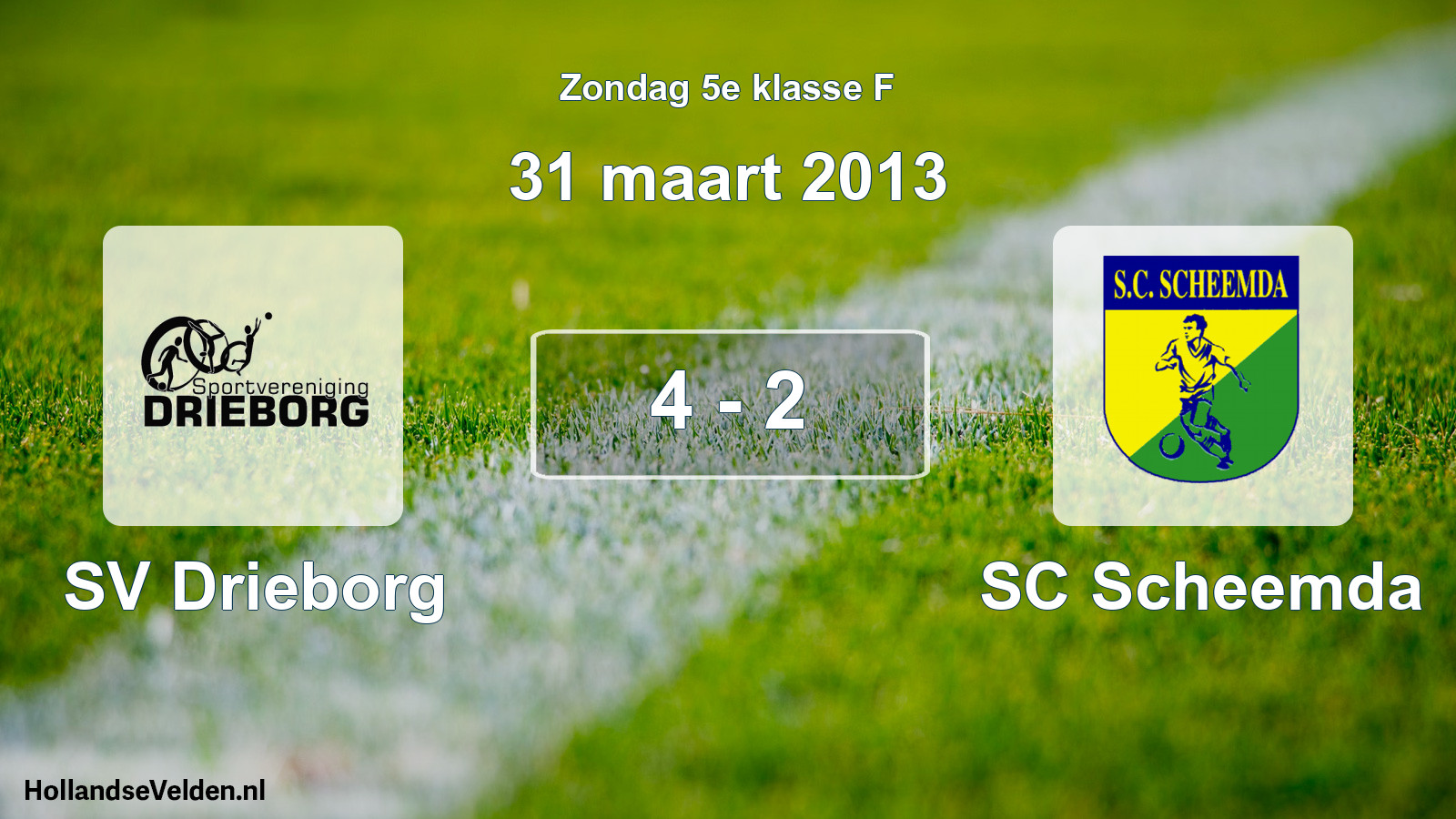 Total number of matches played: SV Drieborg - SC Scheemda 4 - 2 (31 March 2013)