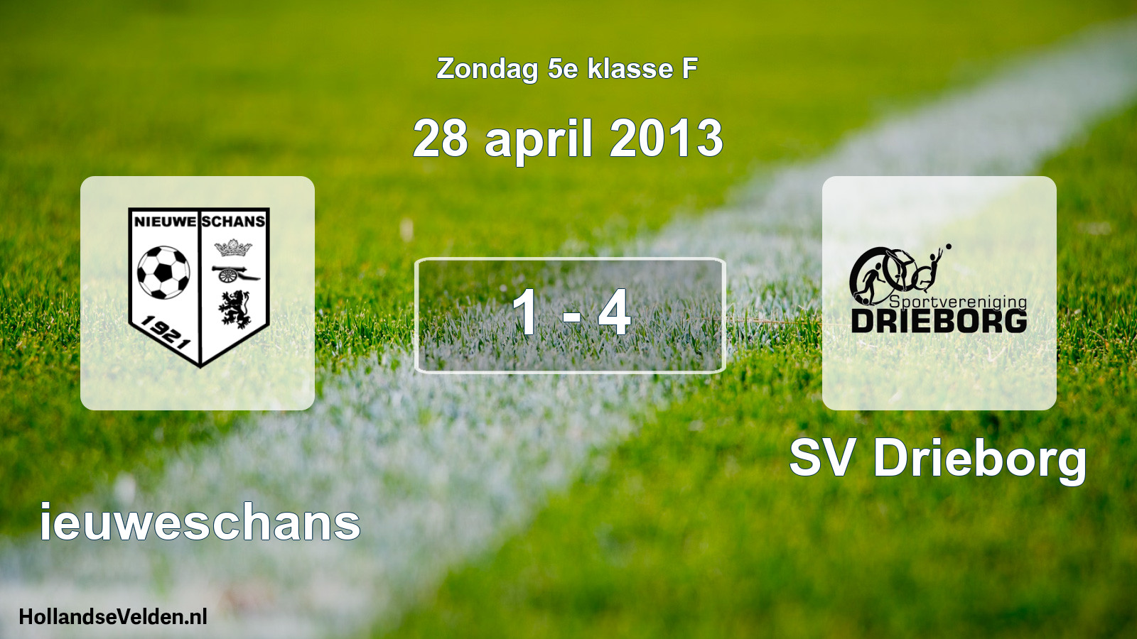 Total number of matches played: Nieuweschans - SV Drieborg 1 - 4 (28 April 2013)