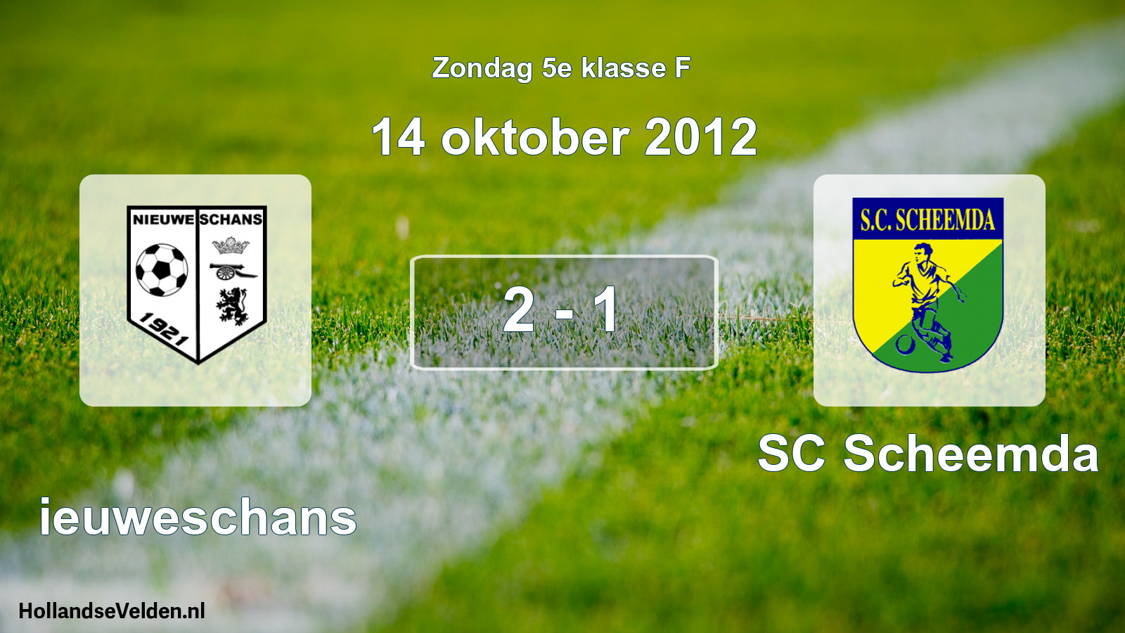 Total number of matches played: Nieuweschans - SC Scheemda 2 - 1 (14 October 2012)