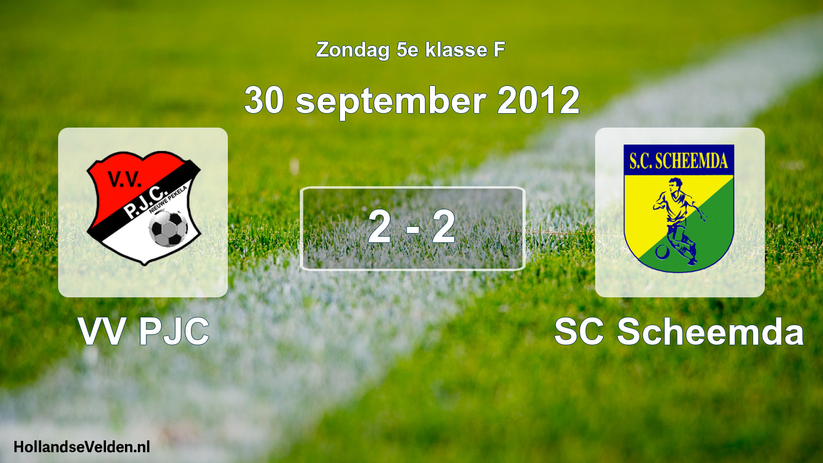 Total number of matches played: VV PJC - SC Scheemda 2 - 2 (30 September 2012)
