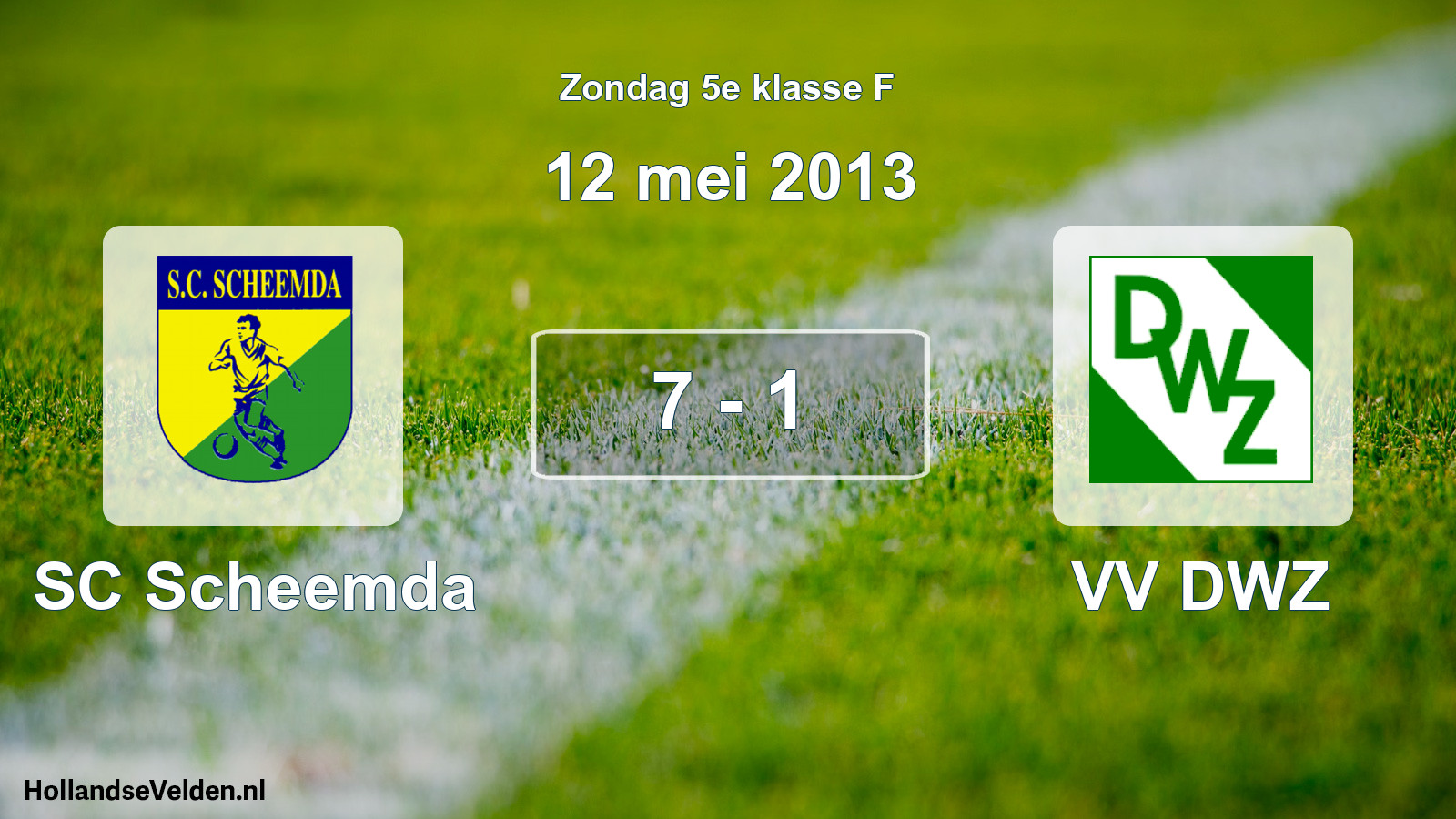 Total number of matches played: SC Scheemda - VV DWZ 7 - 1 (12 May 2013)