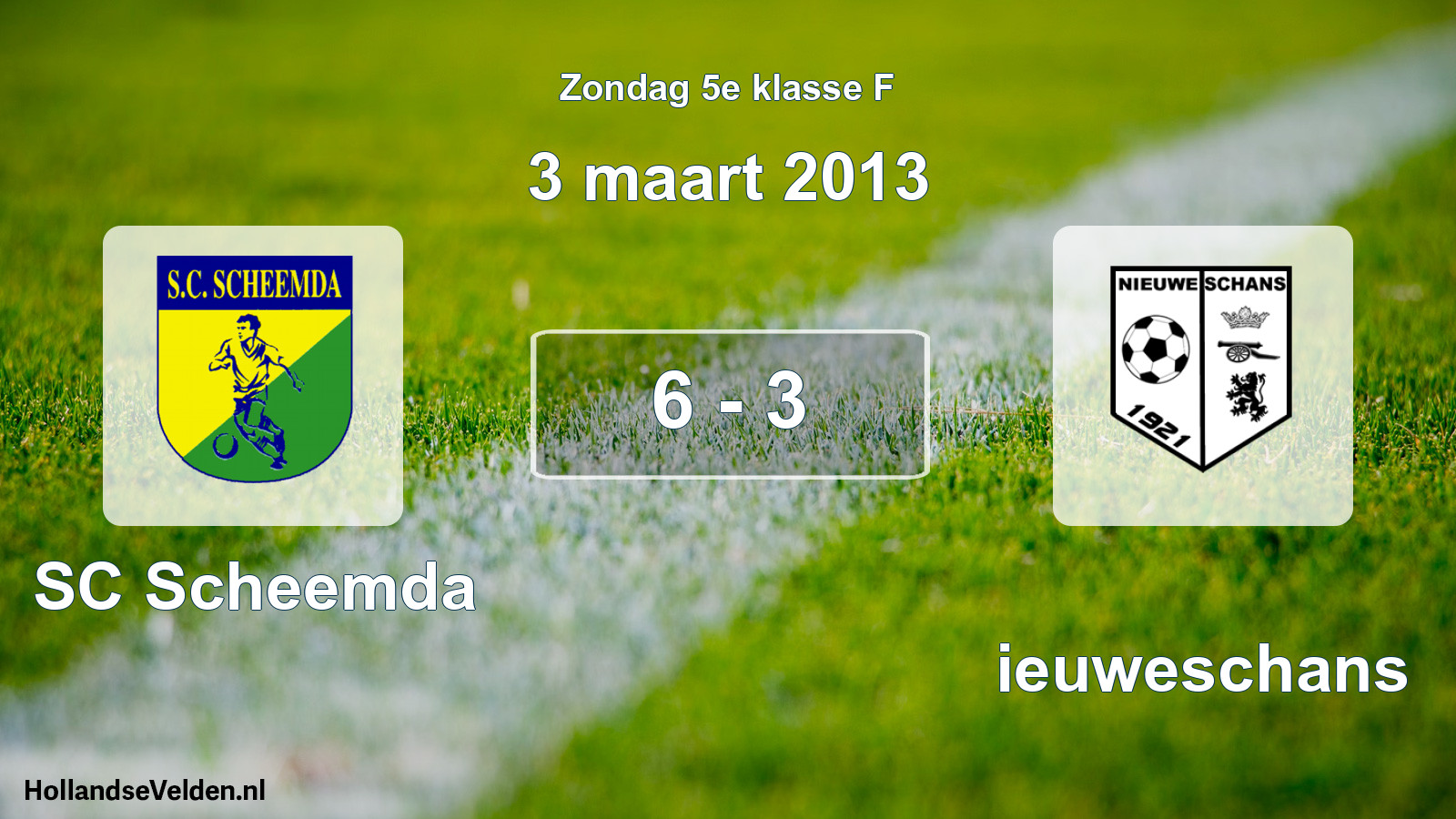 Total number of matches played: SC Scheemda - Nieuweschans 6 - 3 (3 March 2013)