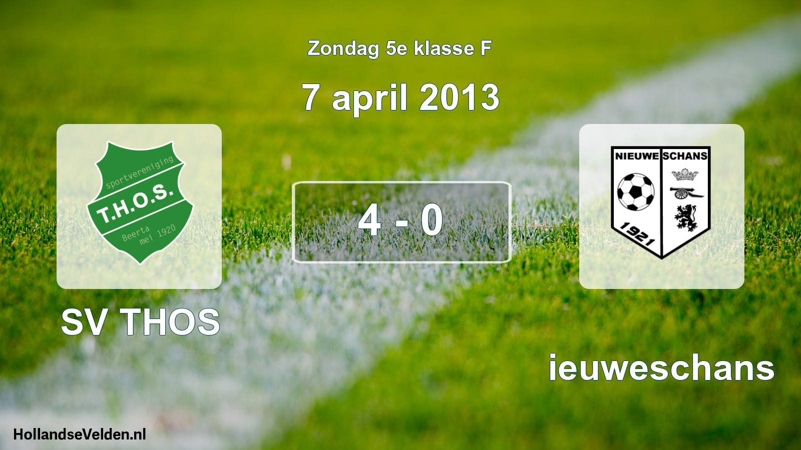 Total number of matches played: SV THOS - Nieuweschans 4 - 0 (7 April 2013)