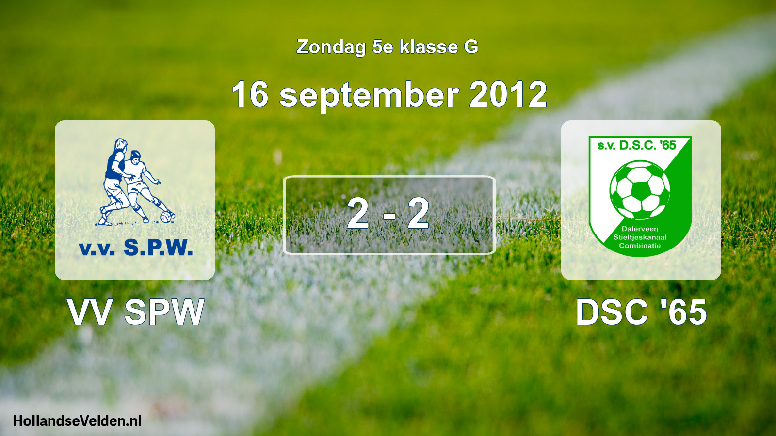 Total number of matches played: VV SPW - DSC '65 2 - 2 (16 September 2012)