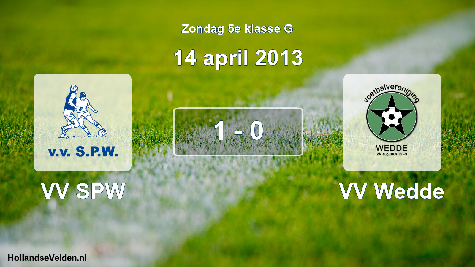 Total number of matches played: VV SPW - VV Wedde 1 - 0 (14 April 2013)
