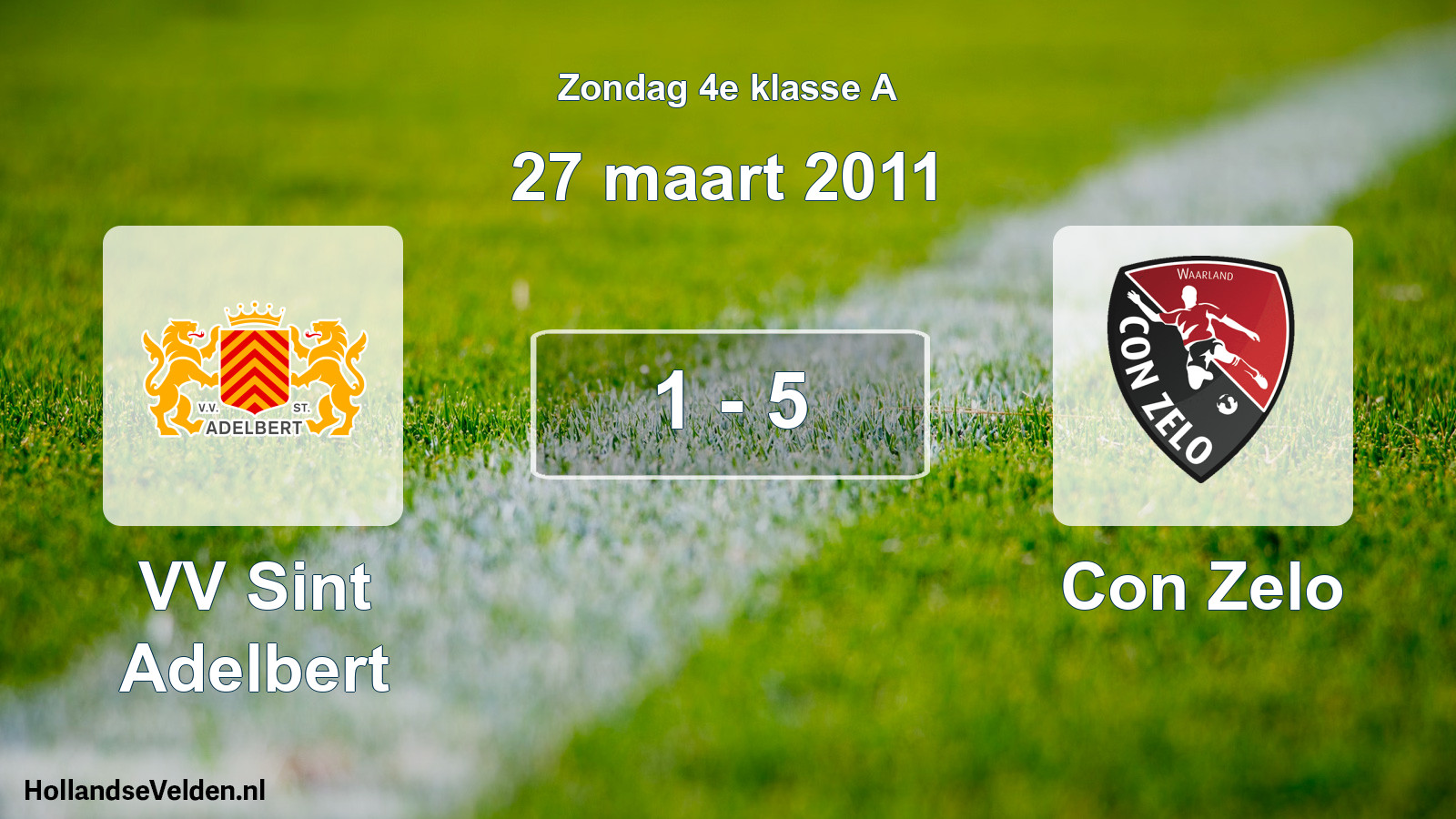 Total number of matches played: VV Sint Adelbert - Con Zelo 1 - 5 (27 March 2011)