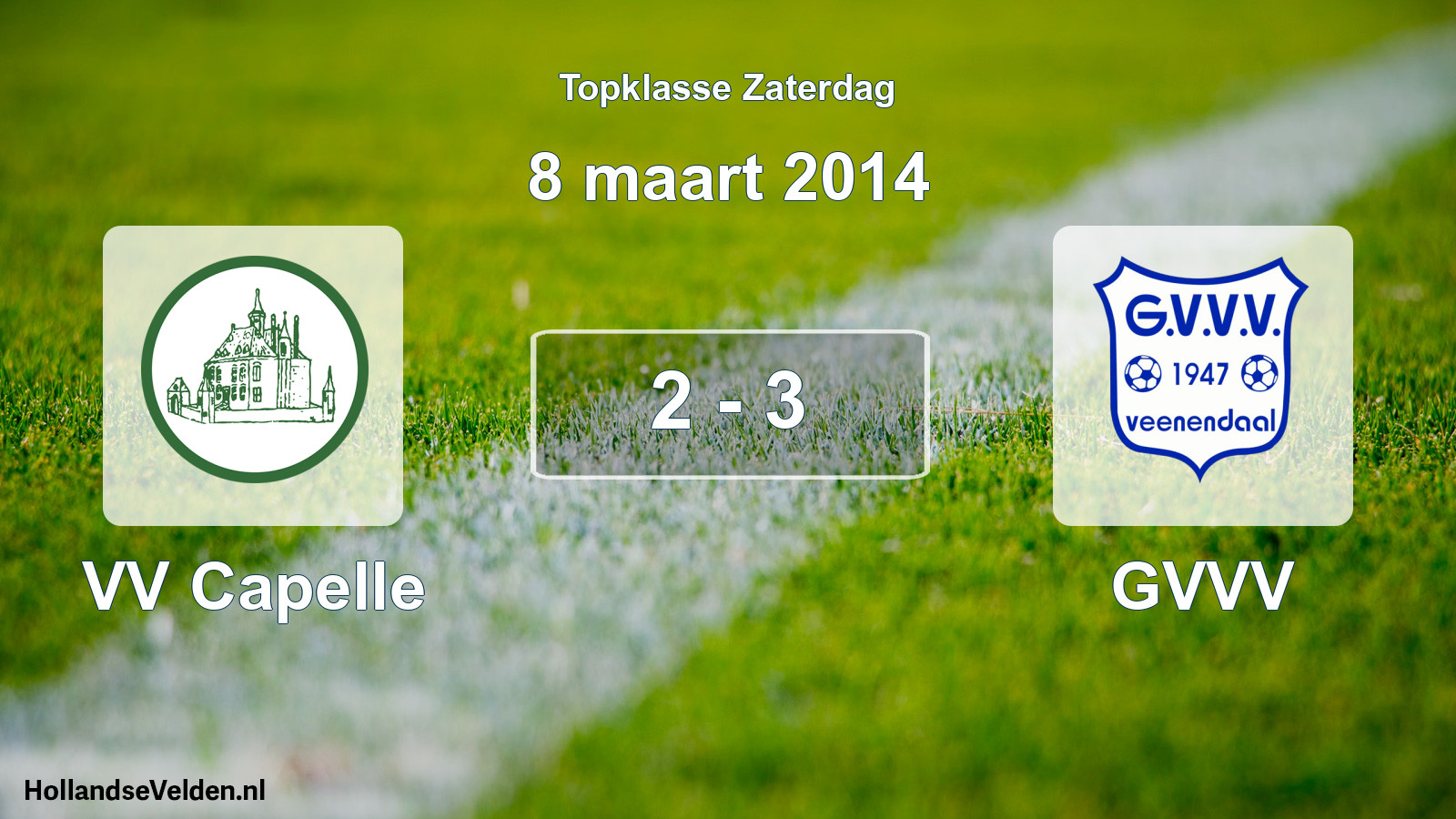 Total number of matches played: VV Capelle - GVVV 2 - 3 (8 March 2014)