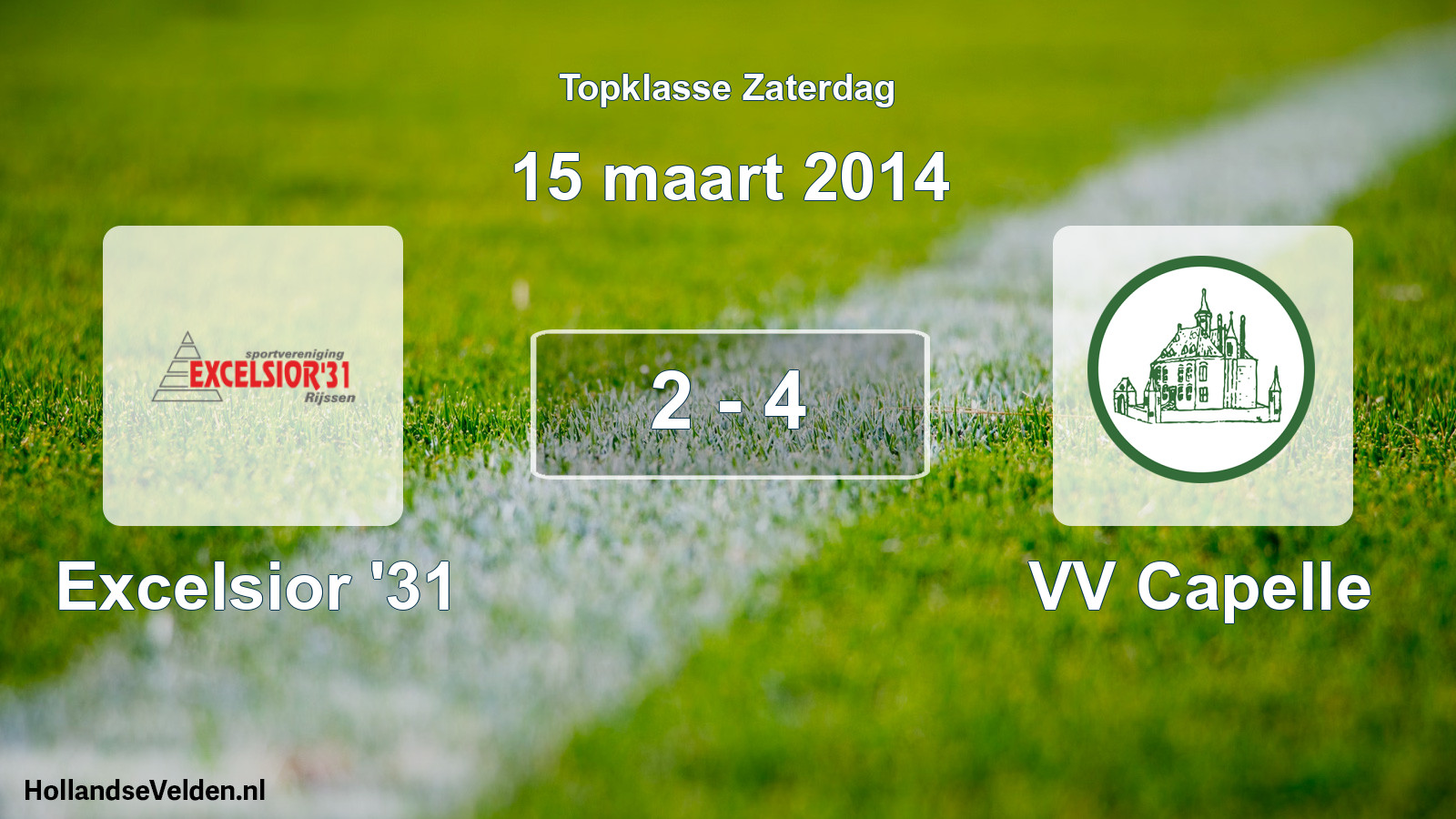 Total number of matches played: Excelsior '31 - VV Capelle 2 - 4 (15 March 2014)