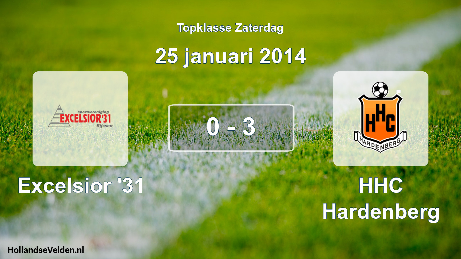 Total number of matches played: Excelsior '31 - HHC Hardenberg 0 - 3 (25 January 2014)