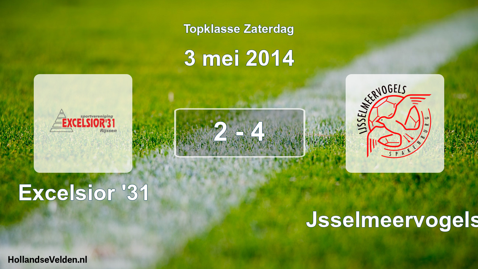 Total number of matches played: Excelsior '31 - IJsselmeervogels 2 - 4 (3 May 2014)