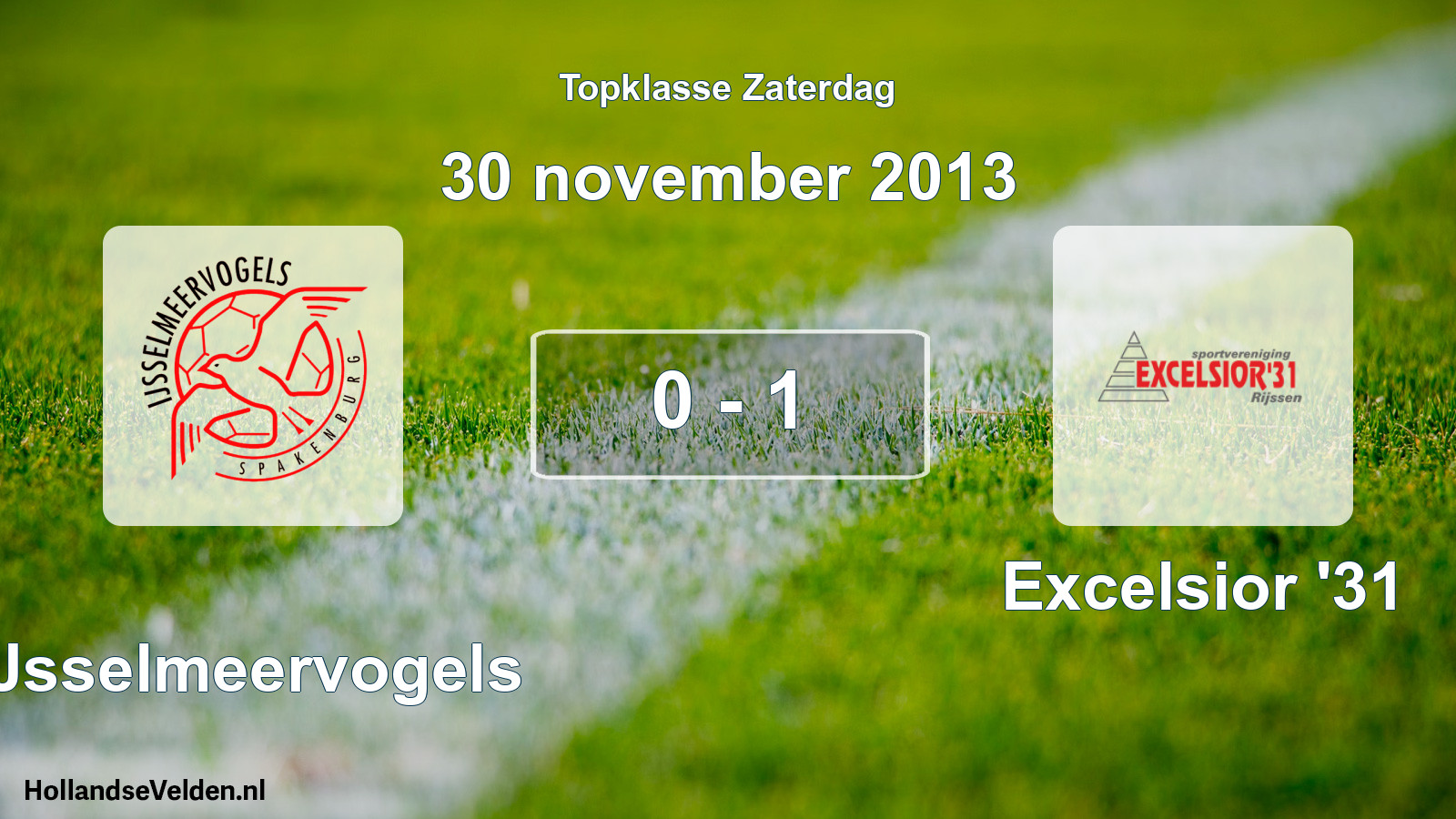 Total number of matches played: IJsselmeervogels - Excelsior '31 0 - 1 (30 November 2013)