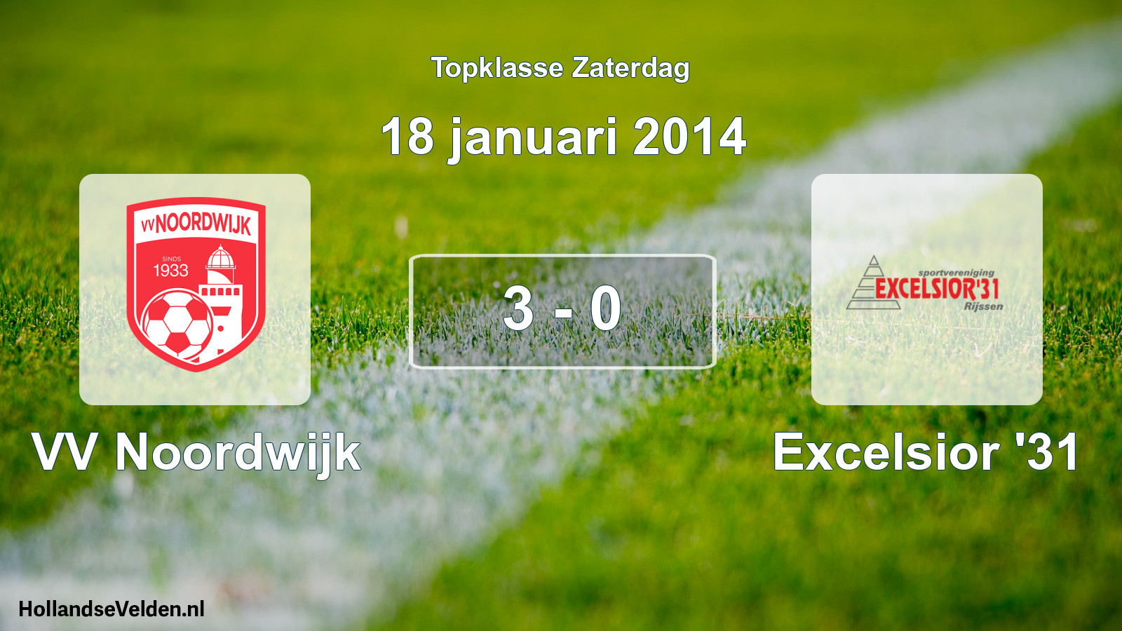 Total number of matches played: VV Noordwijk - Excelsior '31 3 - 0 (18 January 2014)