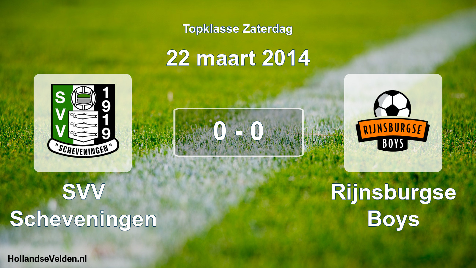 Total number of matches played: SVV Scheveningen - Rijnsburgse Boys 0 - 0 (22 March 2014)