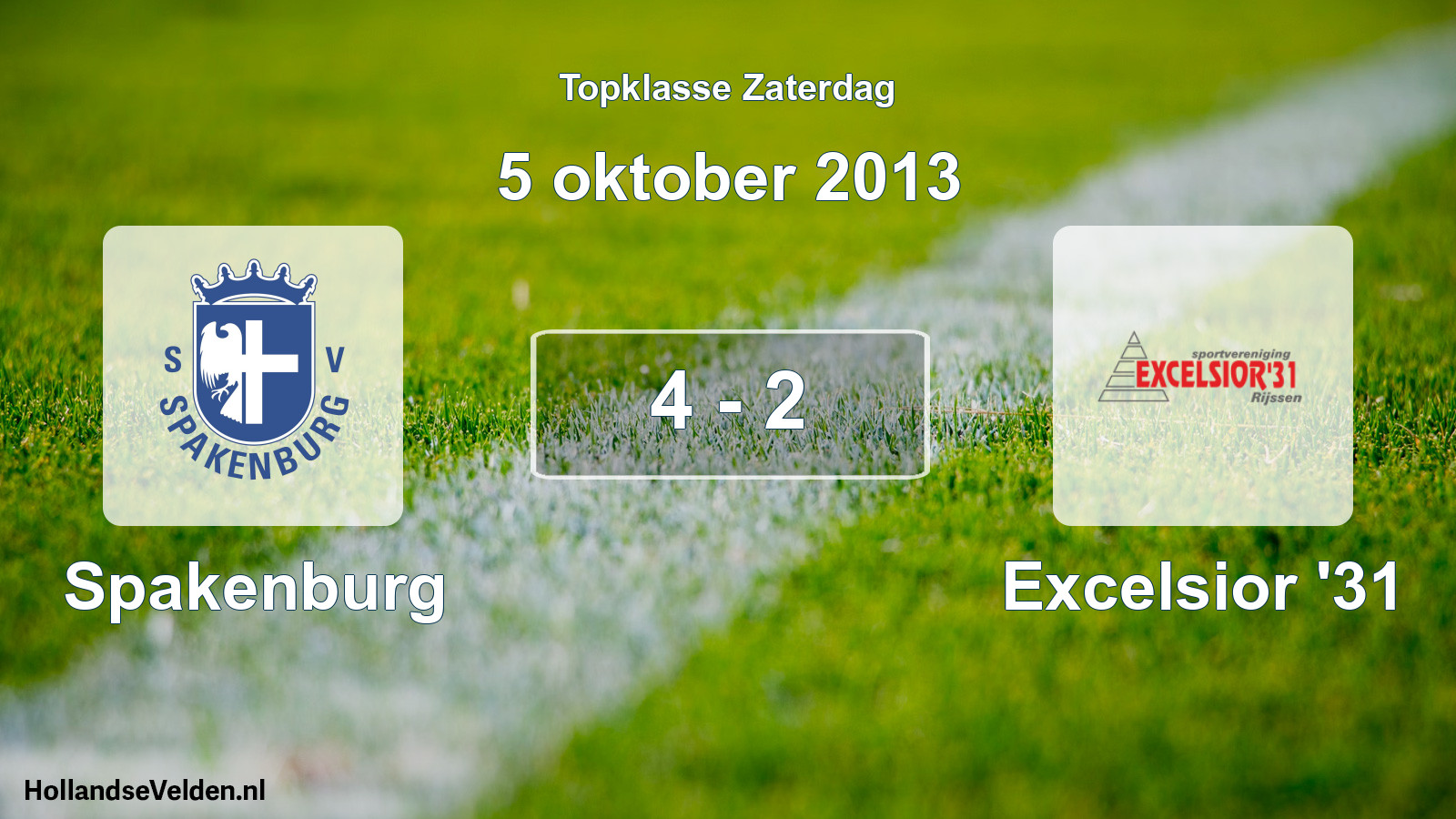 Total number of matches played: Spakenburg - Excelsior '31 4 - 2 (5 October 2013)