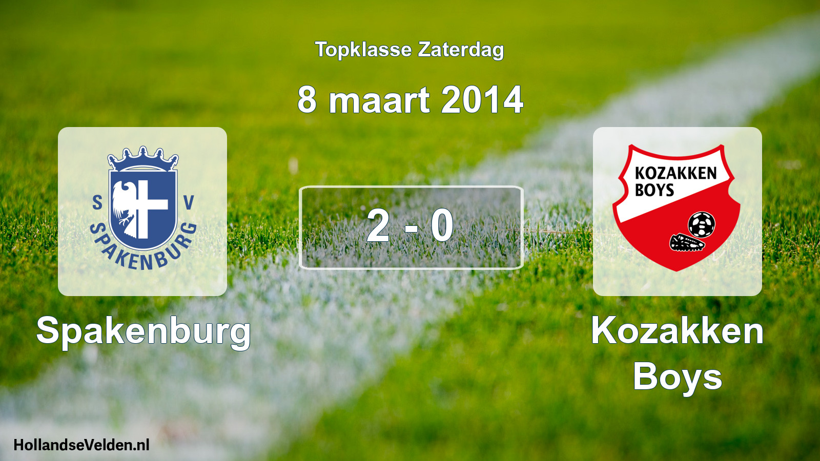 Total number of matches played: Spakenburg - Kozakken Boys 2 - 0 (8 March 2014)
