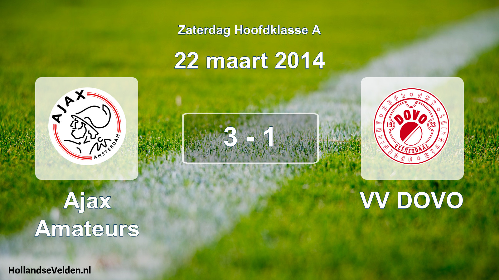 Total number of matches played: Ajax Amateurs - VV DOVO 3 - 1 (22 March 2014)