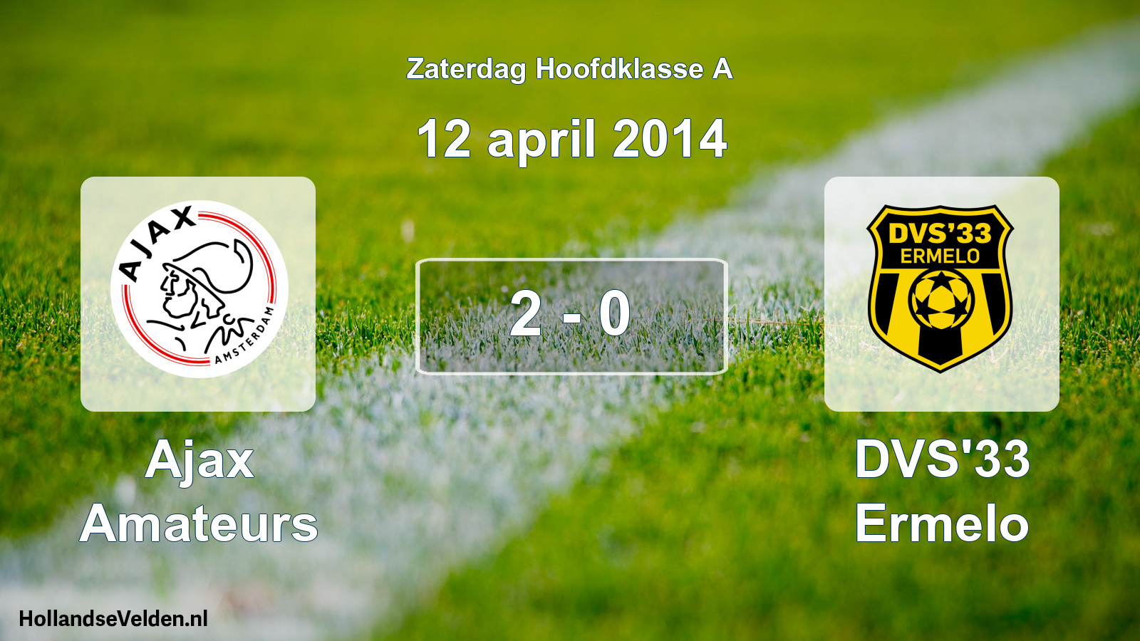 Total number of matches played: Ajax Amateurs - DVS'33 Ermelo 2 - 0 (12 April 2014)