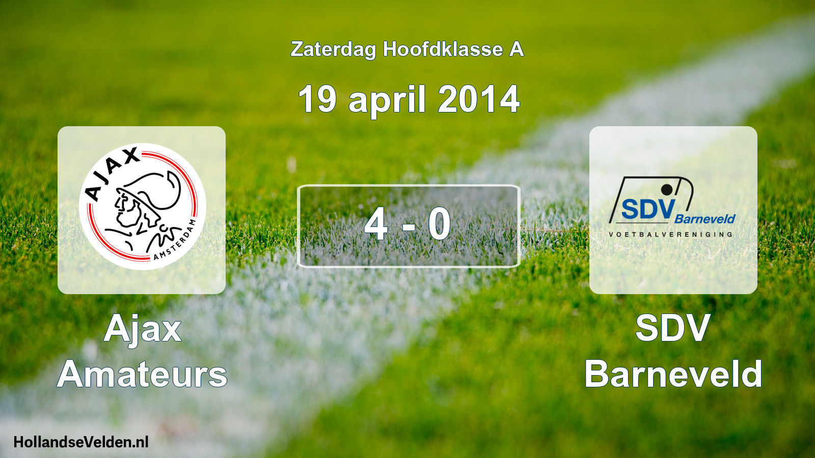Total number of matches played: Ajax Amateurs - SDV Barneveld 4 - 0 (19 April 2014)