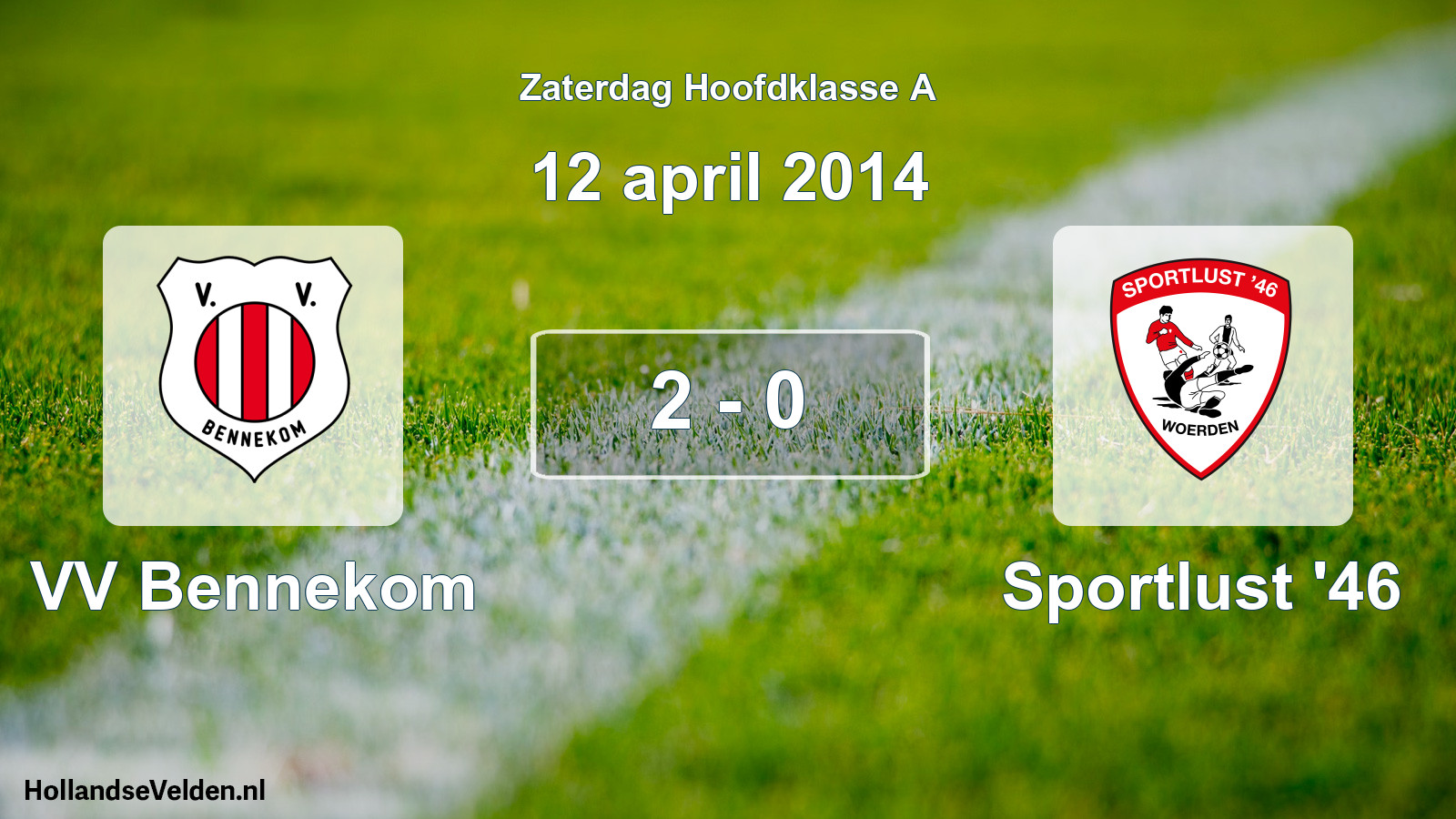 Total number of matches played: VV Bennekom - Sportlust '46 2 - 0 (12 April 2014)