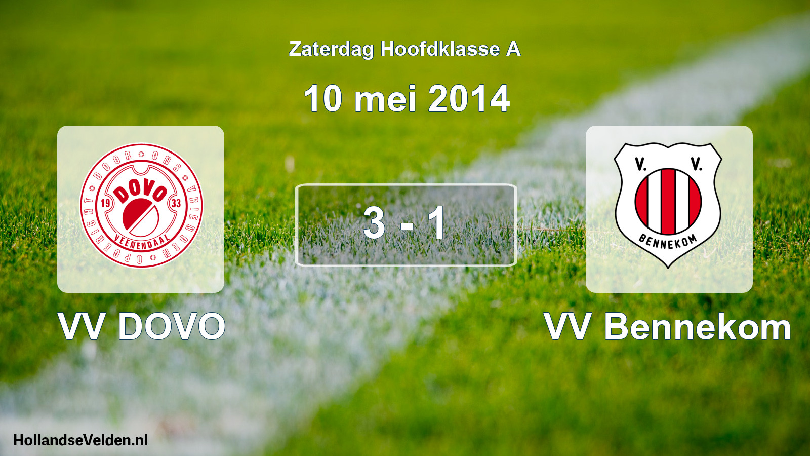 Total number of matches played: VV DOVO - VV Bennekom 3 - 1 (10 May 2014)