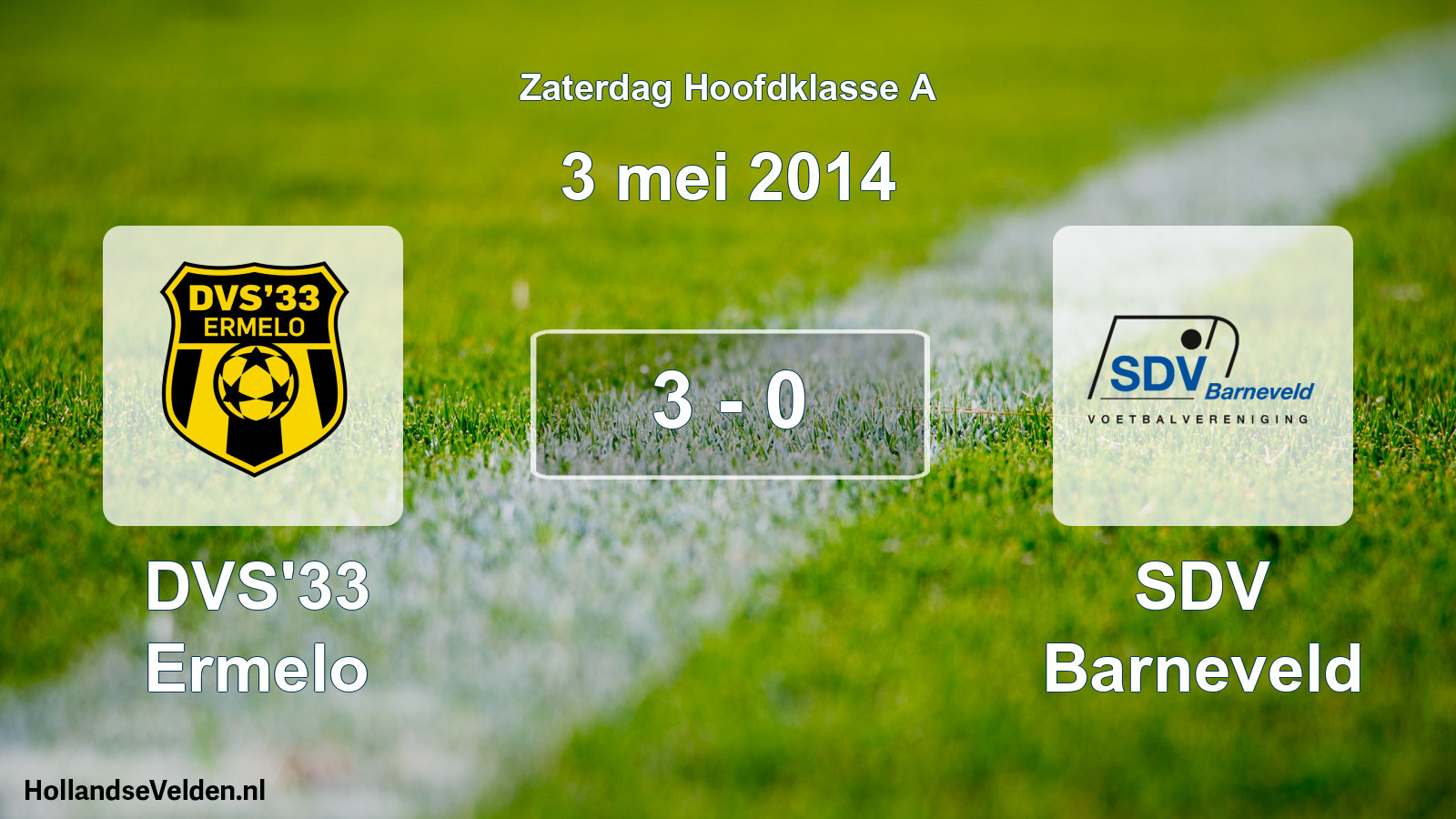 Total number of matches played: DVS'33 Ermelo - SDV Barneveld 3 - 0 (3 May 2014)