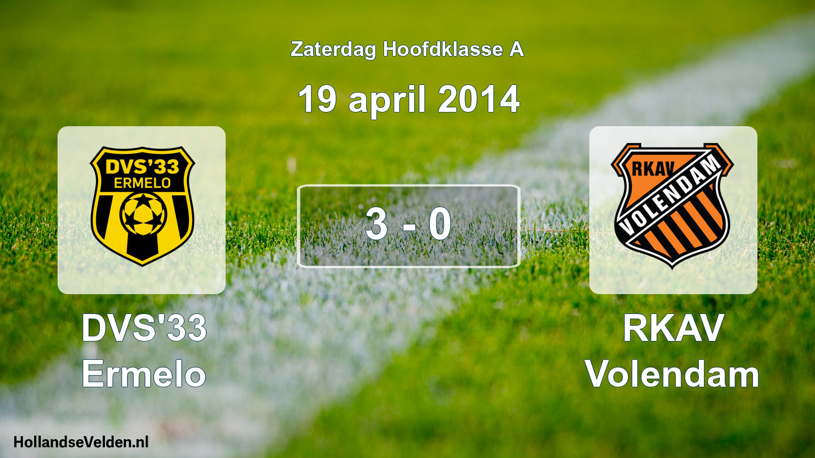 Total number of matches played: DVS'33 Ermelo - RKAV Volendam 3 - 0 (19 April 2014)