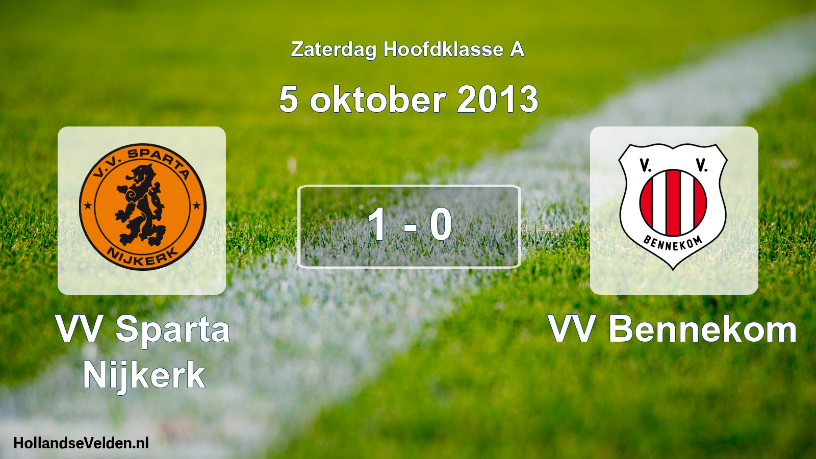 Total number of matches played: VV Sparta Nijkerk - VV Bennekom 1 - 0 (5 October 2013)