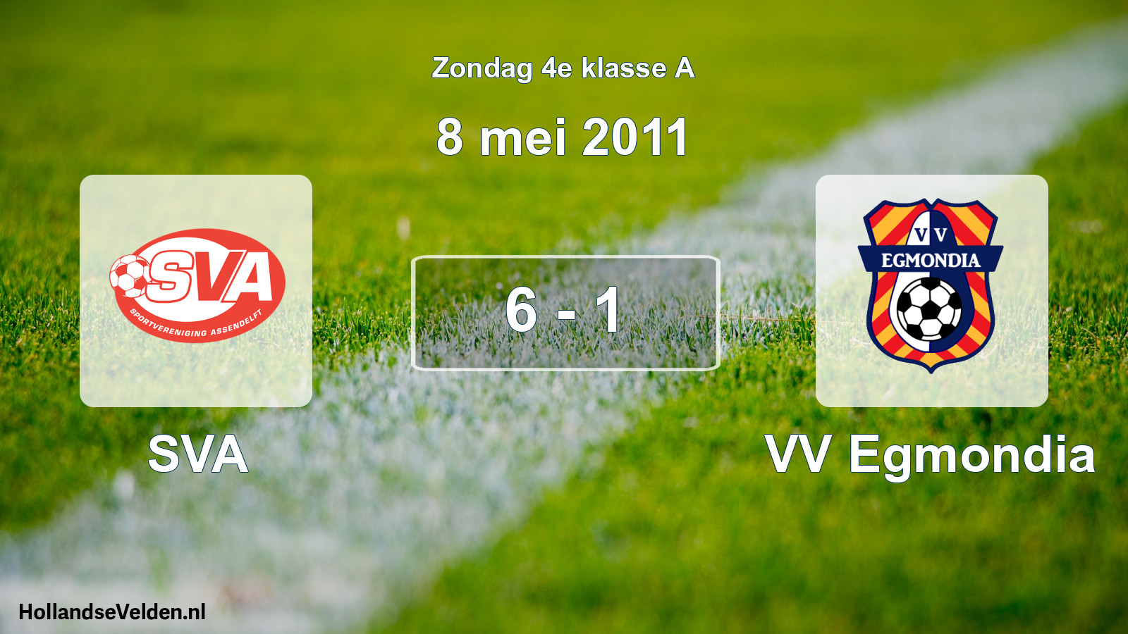 Total number of matches played: SVA - VV Egmondia 6 - 1 (8 May 2011)
