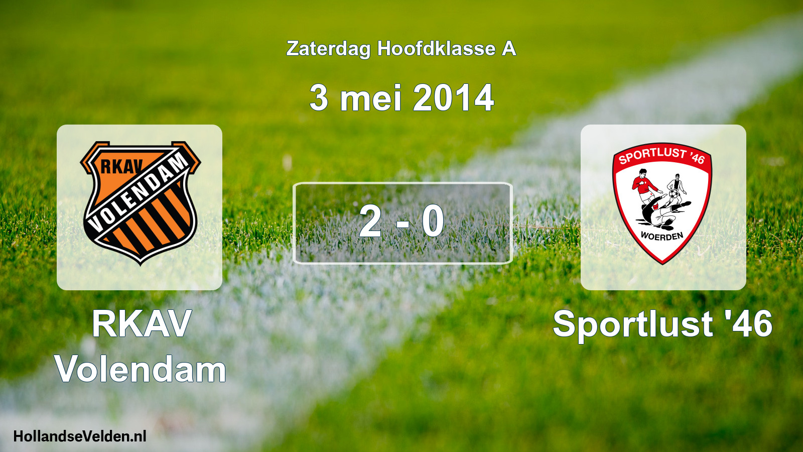 Total number of matches played: RKAV Volendam - Sportlust '46 2 - 0 (3 May 2014)