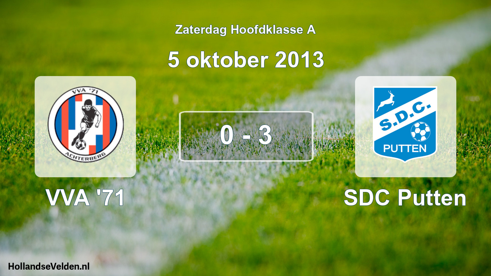 Total number of matches played: VVA '71 - SDC Putten 0 - 3 (5 October 2013)