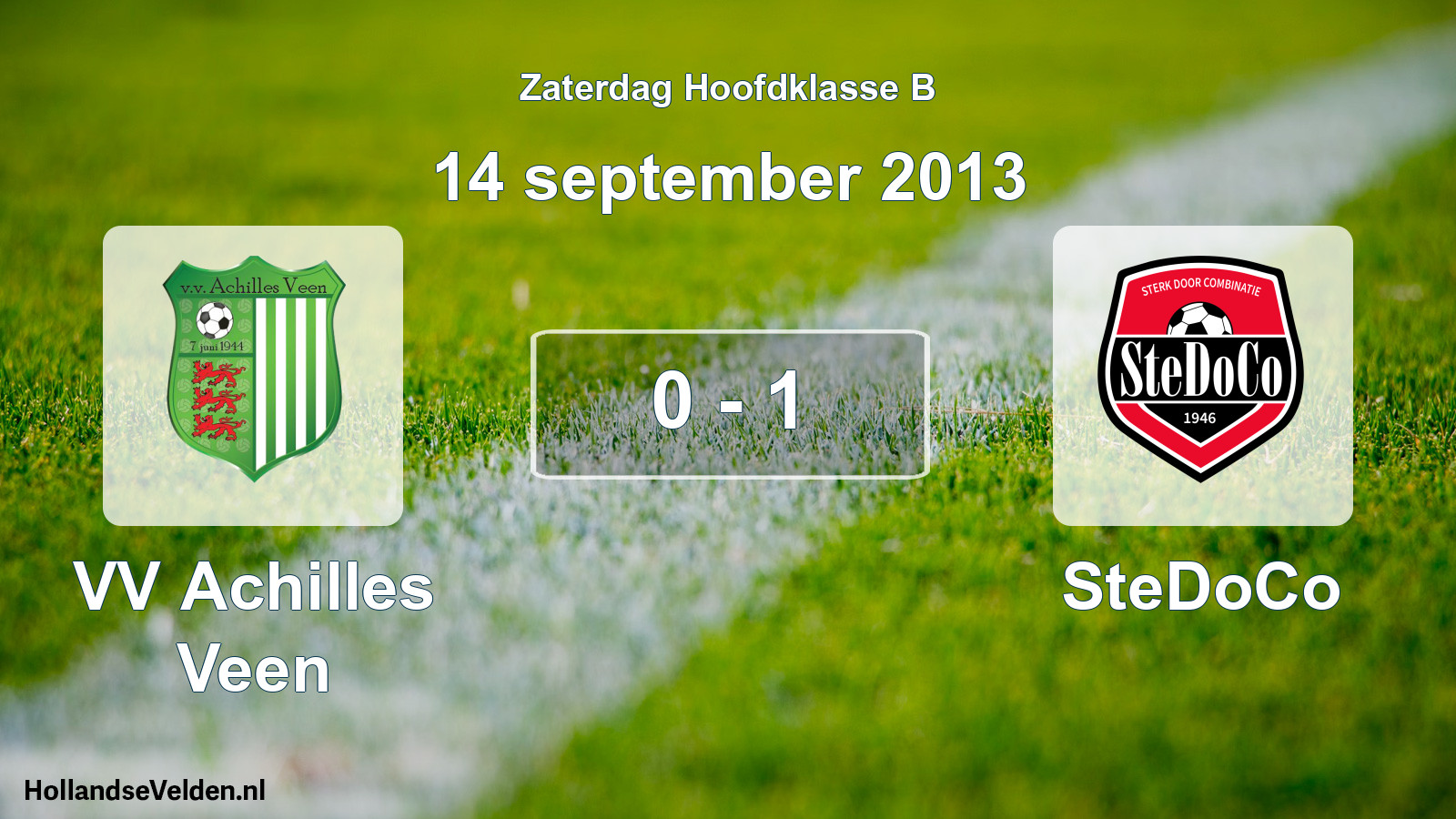 Total number of matches played: VV Achilles Veen - SteDoCo 0 - 1 (14 September 2013)