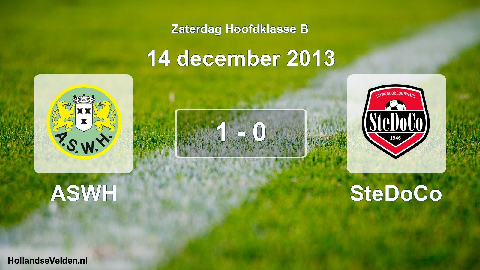 Total number of matches played: ASWH - SteDoCo 1 - 0 (14 December 2013)