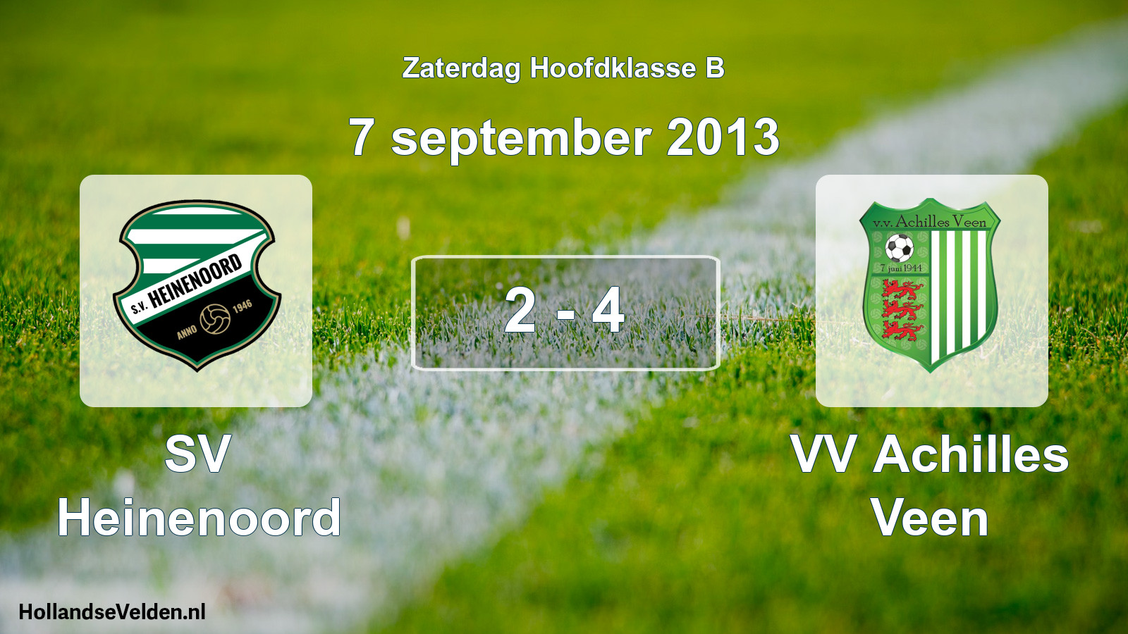 Total number of matches played: SV Heinenoord - VV Achilles Veen 2 - 4 (7 September 2013)