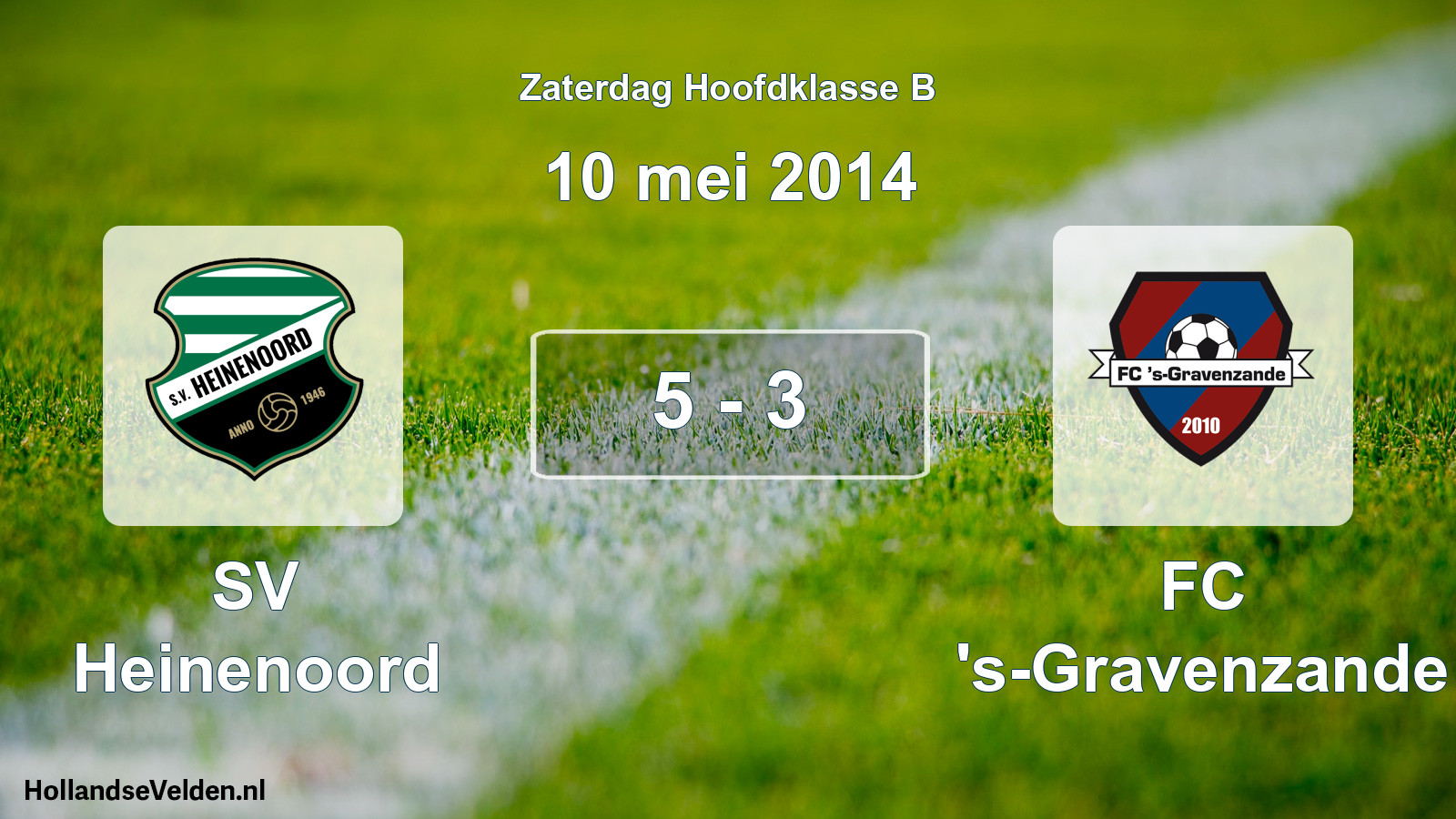 Total number of matches played: SV Heinenoord - FC 's-Gravenzande 5 - 3 (10 May 2014)