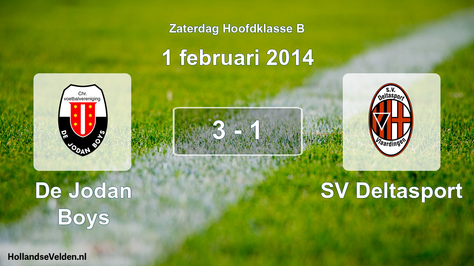 Total number of matches played: De Jodan Boys - SV Deltasport 3 - 1 (1 February 2014)