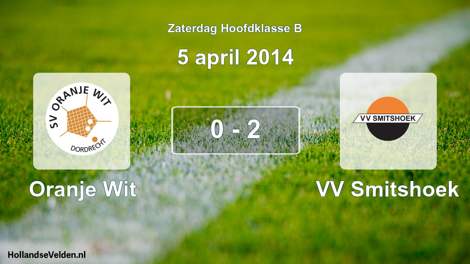 Total number of matches played: Oranje Wit - VV Smitshoek 0 - 2 (5 April 2014)