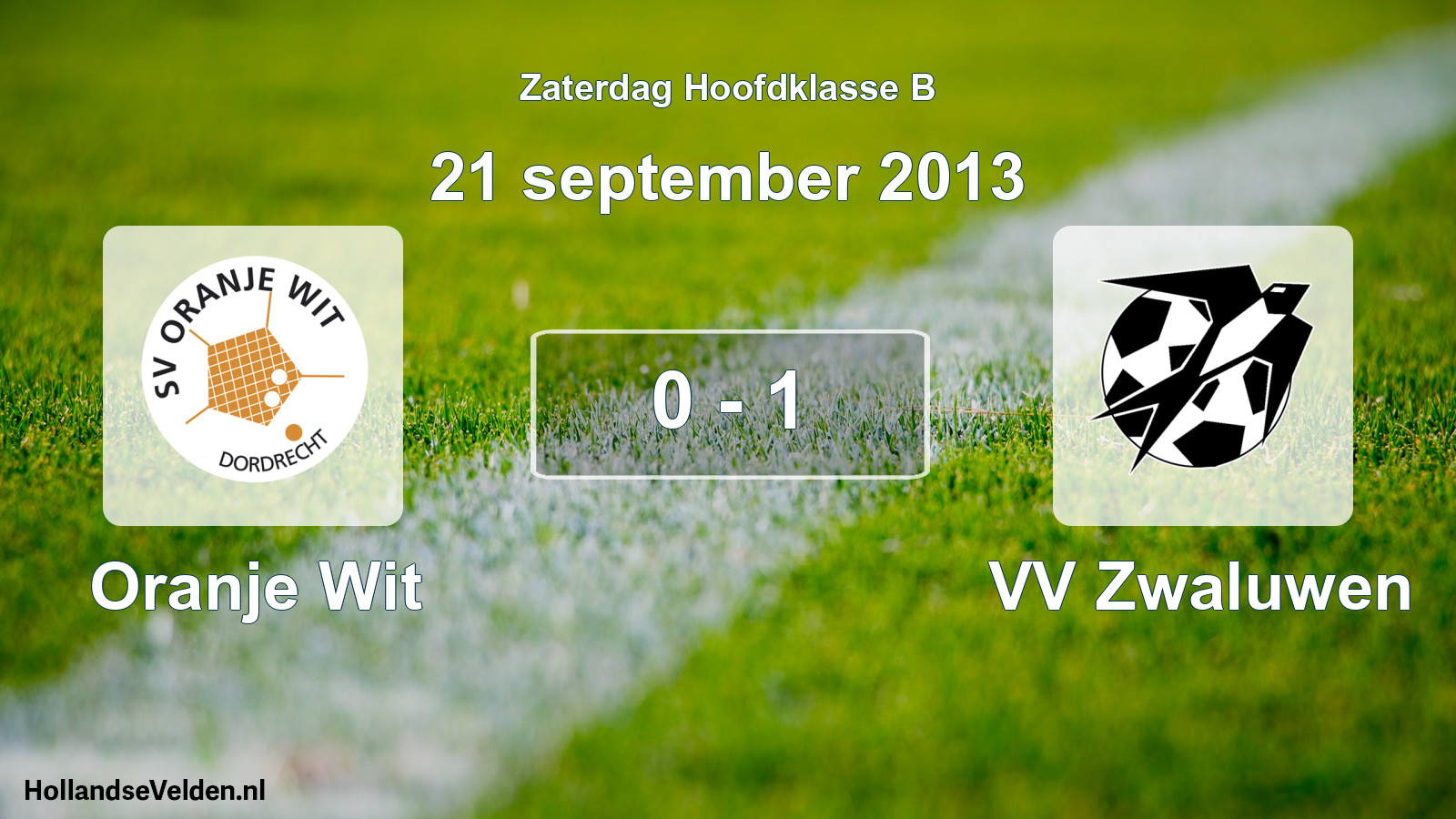 Total number of matches played: Oranje Wit - VV Zwaluwen 0 - 1 (21 September 2013)