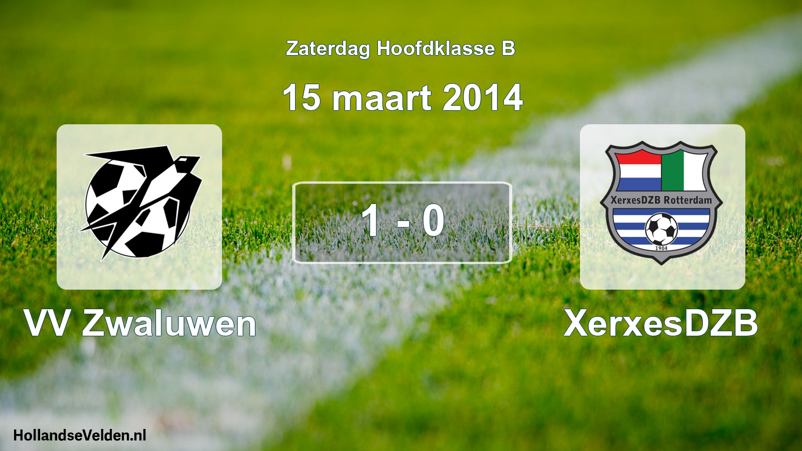 Total number of matches played: VV Zwaluwen - XerxesDZB 1 - 0 (15 March 2014)