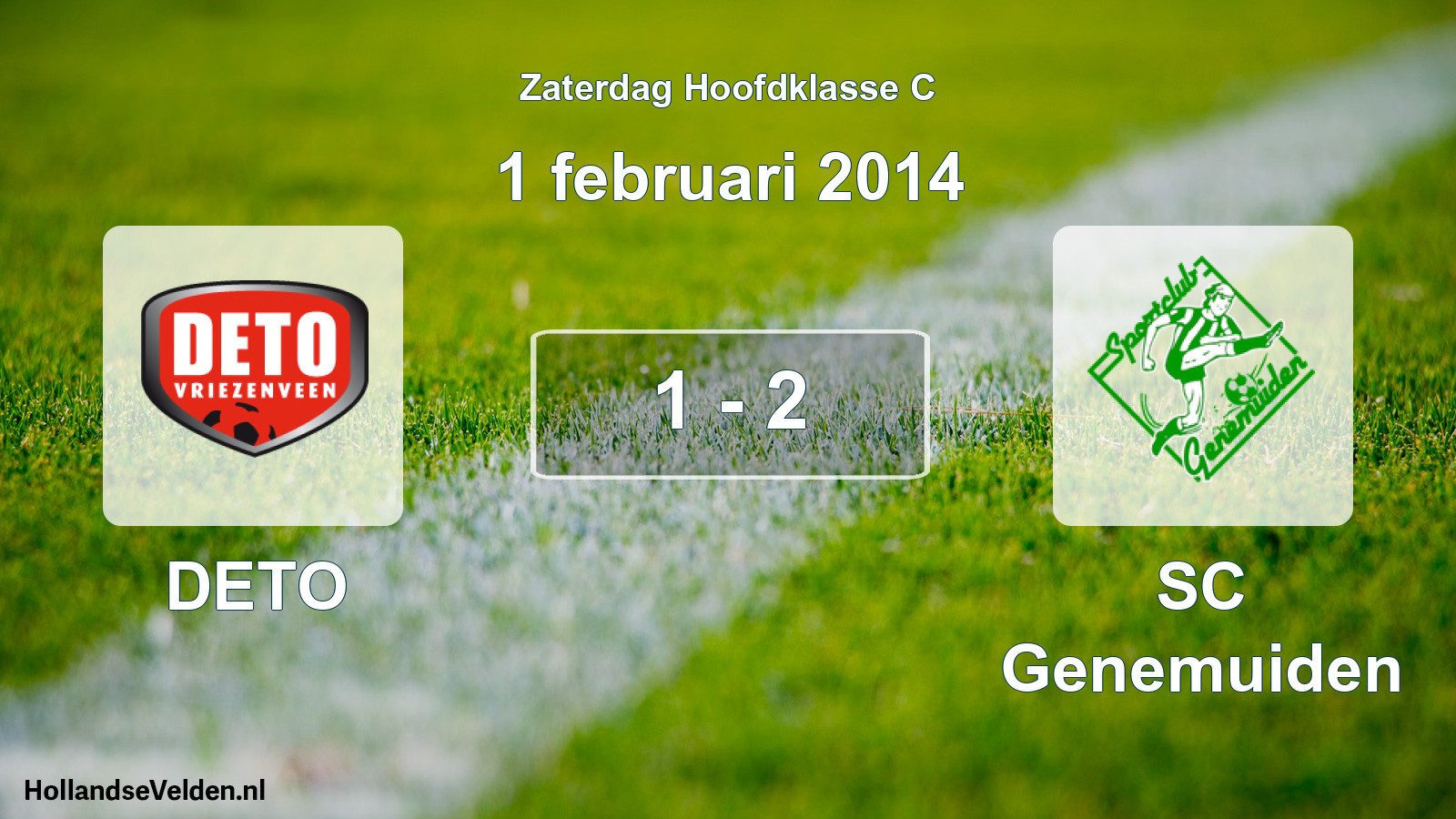 Total number of matches played: DETO - SC Genemuiden 1 - 2 (1 February 2014)